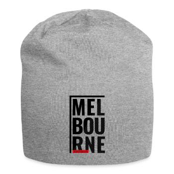Melbourne, Australie, Conception typographique - Bonnet en jersey - gris chiné - Devant