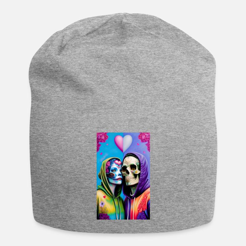 ARTWORK Love Skull - Jersey-Beanie - Grau meliert