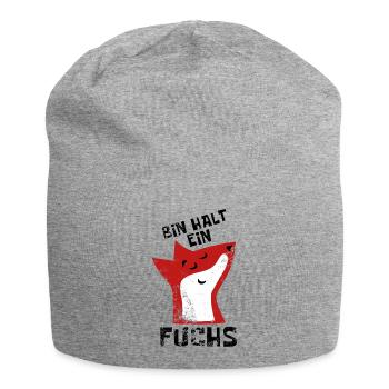 Bin halt ein Fuchs - schlau und clever - Jersey-Beanie - Grau meliert - Vorne