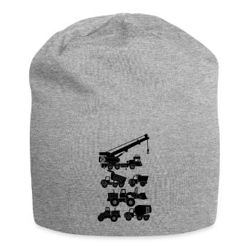 Straßen- und Baufahrzeuge - Jersey-Beanie - Grau meliert - Vorne