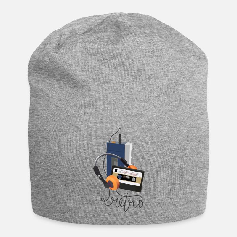 Retro Walkman - Jersey-Beanie - Grau meliert