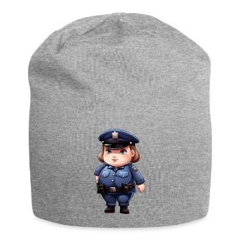 Dicke Polizistin - Jersey-Beanie - Grau meliert - Vorne