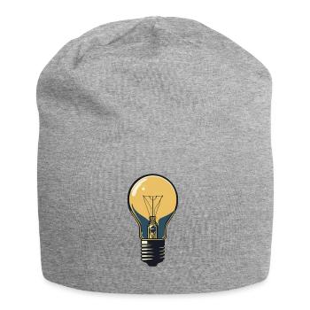 Idea Glühbirne - Jersey-Beanie - Grau meliert - Vorne