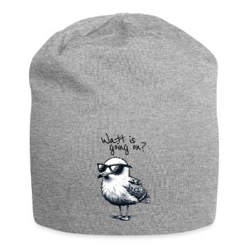Watt va à Coole Möwe Nordsee Spruch - Bonnet en jersey - gris chiné - Devant