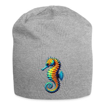 Seepferdchen - Jersey-Beanie - Grau meliert - Vorne