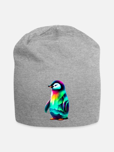 Pinguin - Jersey-Beanie - Grau meliert