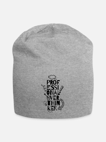 Professional Overthinker - Jersey-Beanie - Grau meliert
