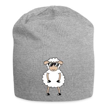 Sheep Sunglasses Party Sheep Lamb Cute Cool - Jersey Beanie - heather grey - Front