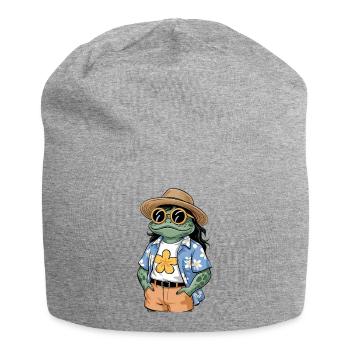 Lustiger Sommerfrosch - Jersey-Beanie - Grau meliert - Vorne