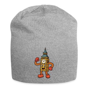 Großer sprechender Uhrenturm - Jersey-Beanie - Grau meliert - Vorne