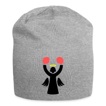 Boxer Angel Pictogram Funny - Jersey Beanie - heather grey - Front
