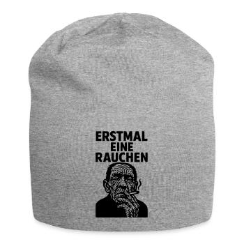 erstmal eine rauchen - Jersey-Beanie - Grau meliert - Vorne