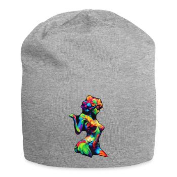 Silhouette colorée de la flore - Bonnet en jersey - gris chiné - Devant