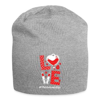 Don de sang Donneur de sang - Bonnet en jersey - gris chiné - Devant