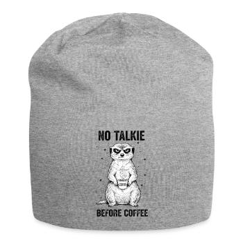 Pas de conversation devant un suricate amateur de café - Bonnet en jersey - gris chiné - Devant