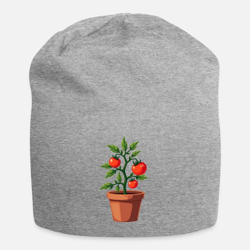 Tomaten Pflanze  - Jersey-Beanie - Grau meliert