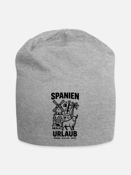 Spanien Urlaub - Jersey-Beanie - Grau meliert
