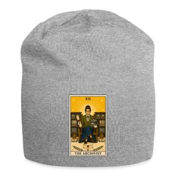 Archiviste | Métier d’archive Tarot - Bonnet en jersey - gris chiné - Devant