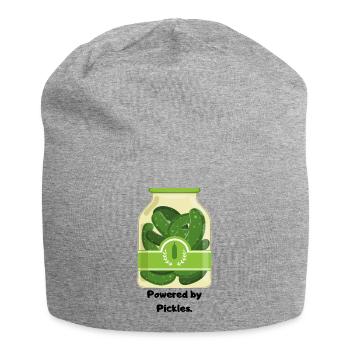 Green cucumbers in a mason jar - Jersey Beanie - heather grey - Front