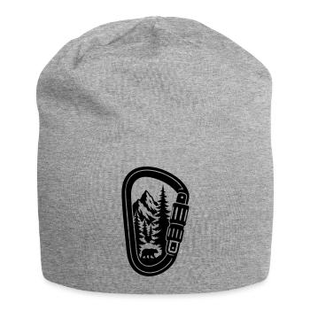 Climber carabiner mountain and bear - Jersey Beanie - heather grey - Front