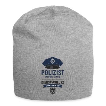 Polizist im Ruhestand – Polizeimütze Rente Spruch - Jersey-Beanie - Grau meliert - Vorne