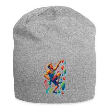 Bouldering Motivation: Climber Art Design - Jersey Beanie - heather grey - Front