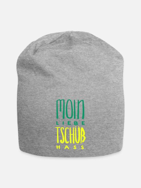 moin liebe tschüss hass - Jersey-Beanie - Grau meliert