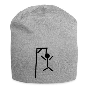 Galgenmännchen - Jersey-Beanie - Grau meliert - Vorne