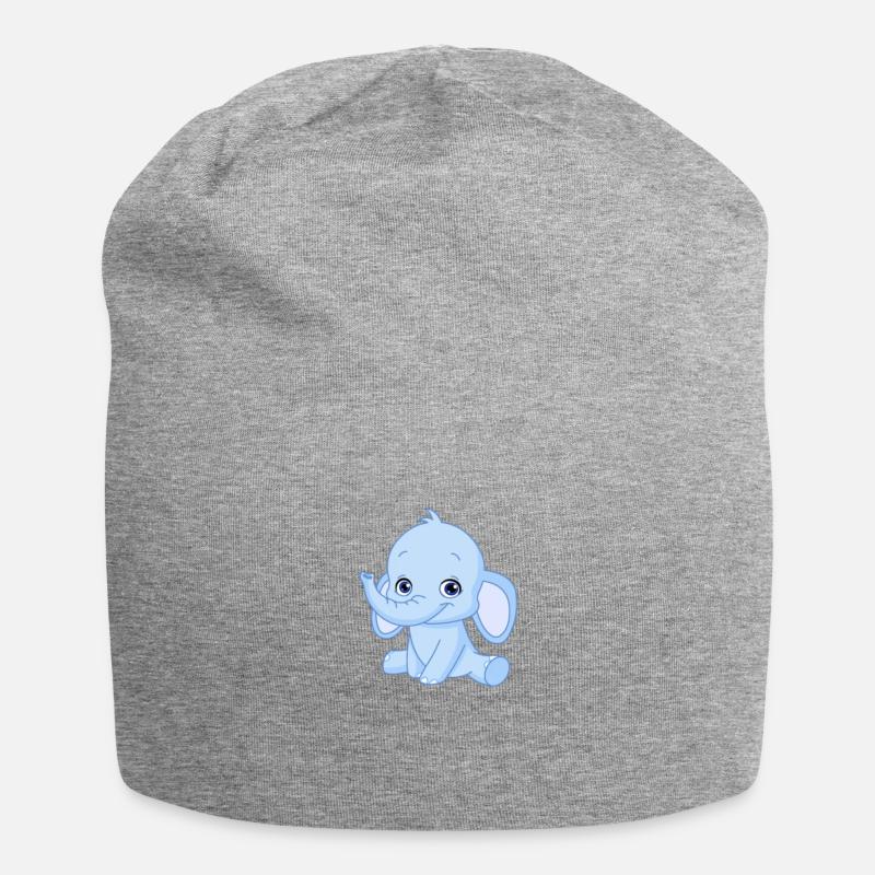 Elefant - Jersey-Beanie - Grau meliert