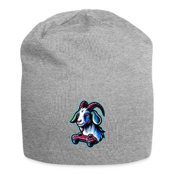 Gambling Goat with Gamepad Gamer - Jersey Beanie - heather grey - Front