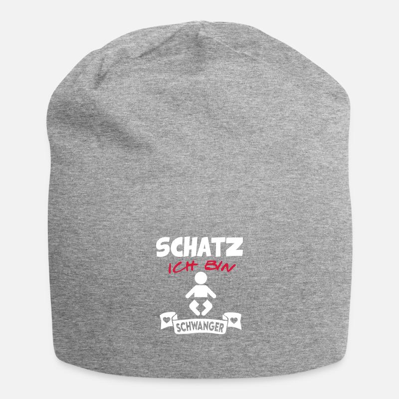 Schwangerschaft Ich bin Schwanger Schatz - Jersey-Beanie - Grau meliert