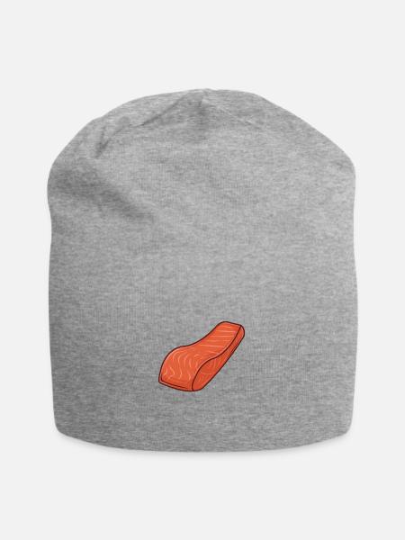 Salmon - Jersey Beanie - heather grey