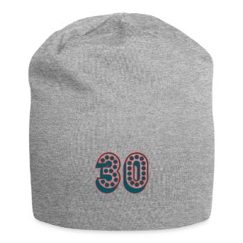 30. 30 ANS. 30e ANNIVERSAIRE. ANNIVERSAIRE 30 ANS. - Bonnet en jersey - gris chiné - Devant