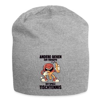 Andere gehen zur Therapie ich spiele Tischtennis - Jersey-Beanie - Grau meliert - Vorne