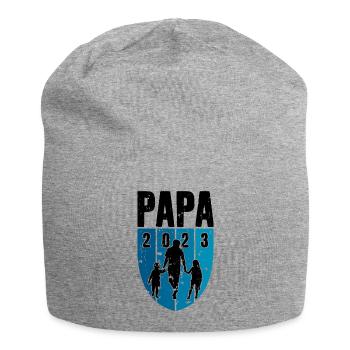DAD SINCE 2023 FATHER'S DAY FATHER TWO CHILDREN - Jersey Beanie - heather grey - Front