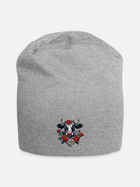 Kuh - Jersey-Beanie - Grau meliert