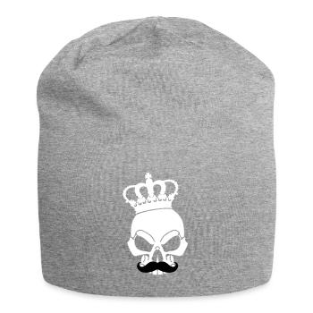 Skull with crown - Jersey Beanie - heather grey - Front
