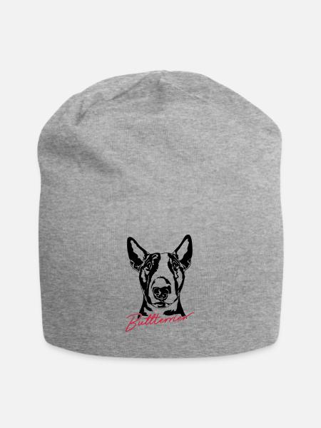 BULLTERRIER Hund Hunde Wilsigns - Jersey-Beanie - Grau meliert
