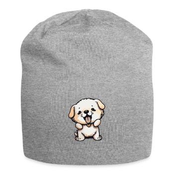 Illustration Comic Cute Kawaii Hund Kunststück - Jersey-Beanie - Grau meliert - Vorne