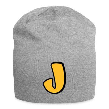 Alphabet J - Jersey-Beanie - Grau meliert - Vorne