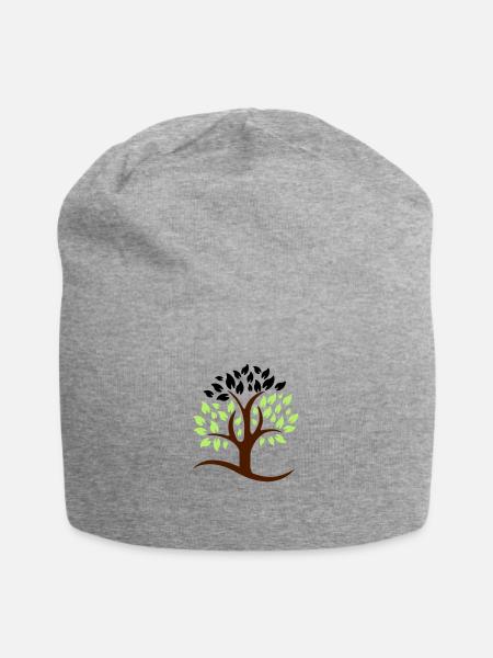 tree 3 colors logo - Jersey Beanie - heather grey