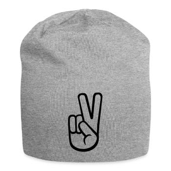 Peace - Jersey-Beanie - Grau meliert - Vorne