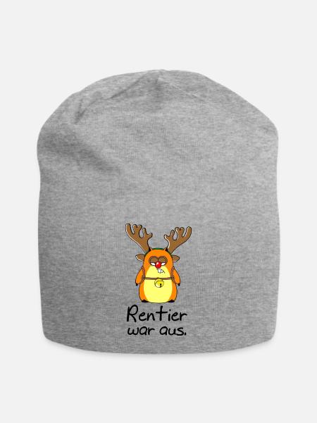 Rentier war aus - Tasse - Jersey-Beanie - Grau meliert