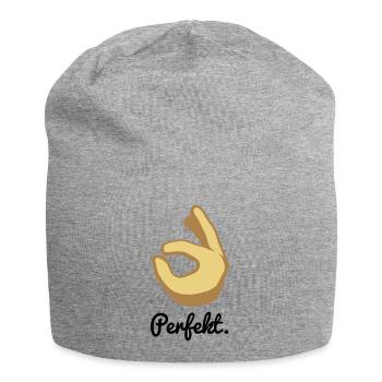 Perfekt. - Jersey-Beanie - Grau meliert - Vorne