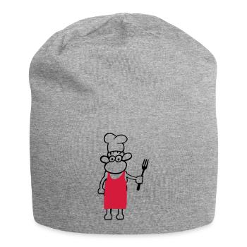 chef de cuisine - Bonnet en jersey - gris chiné - Devant