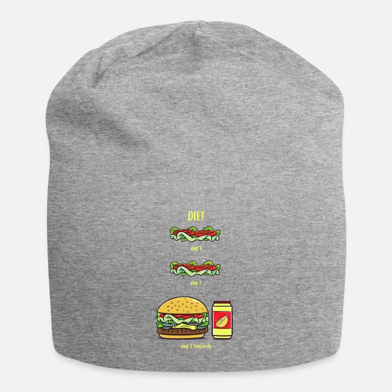 Diät lustig witzig abnehmen Geschenk Geburtstag - Jersey-Beanie - Grau meliert