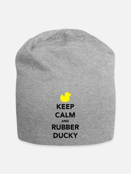 Keep Calm and Rubber Ducky - Jersey Beanie - heather grey