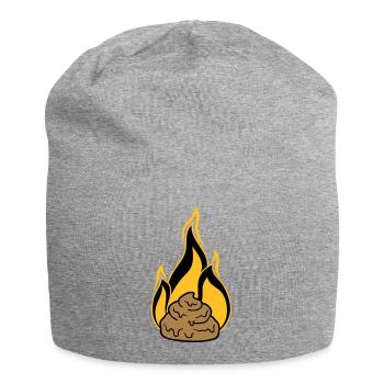 shit is on fire scheisse kot haufen haeufchen kack - Jersey-Beanie - Grau meliert - Vorne