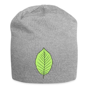 beech leaf tree plant shape clip art design forest - Jersey Beanie - heather grey - Front