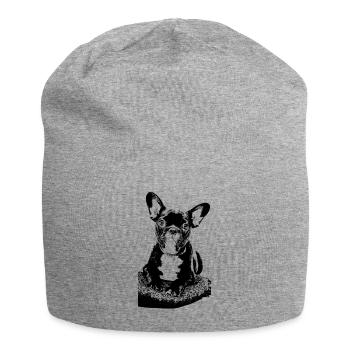 French Bulldog - Jersey Beanie - heather grey - Front